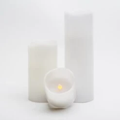 Richland Flameless LED Wavy Top Pillar Candles 3"x3", 3"x6" & 3"x9" White Set Of 3 8 Richland Flameless LED Wavy Top Pillar Candles 3"x3", 3"x6" & 3"x9" White Set Of 3 -Comme Des Garcons Store 967a2940 3
