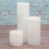 Richland Flameless LED Pillar Candles 3"x3", 3"x6" & 3"x9" White Set Of 3