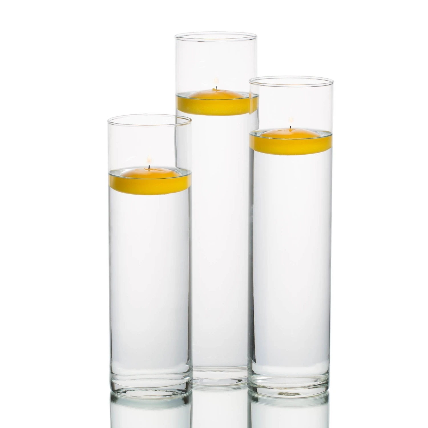 Eastland Tall Cylinder Vases With Richland Floating Candles Set Of 18 2 Eastland Tall Cylinder Vases With Richland Floating Candles Set Of 18 - Image 2
