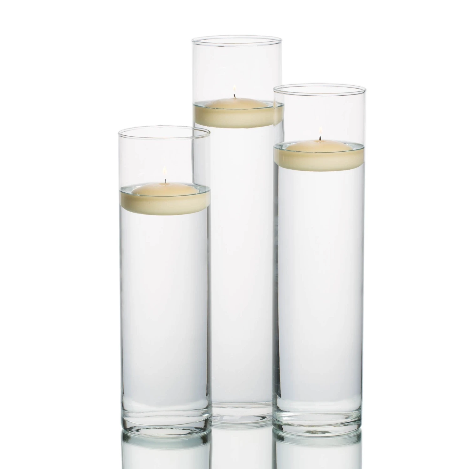Eastland Tall Cylinder Vases With Richland Floating Candles Set Of 18 4 Eastland Tall Cylinder Vases With Richland Floating Candles Set Of 18 - Image 4