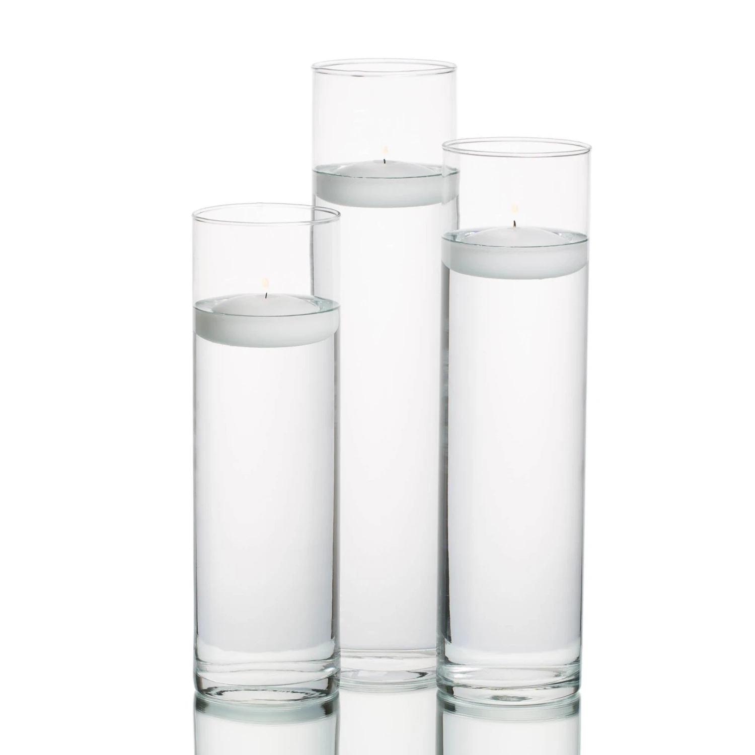 Eastland Tall Cylinder Vases With Richland Floating Candles Set Of 18 1 Eastland Tall Cylinder Vases With Richland Floating Candles Set Of 18