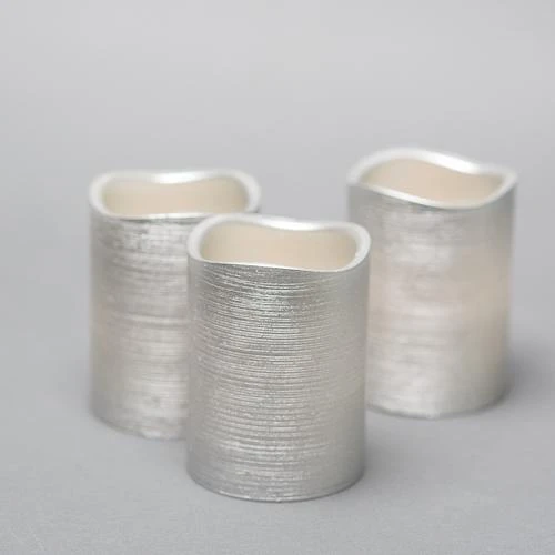 Richland Silver Metallic Wavy Top LED Candle - Set Of 12 4 Richland Silver Metallic Wavy Top LED Candle - Set Of 12 - Image 4