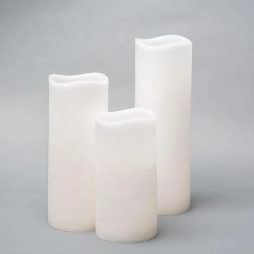 Richland 4" Large LED Pillar Candle With Wavy Top (3 Sizes) - Set Of 18 1 Richland 4" Large LED Pillar Candle With Wavy Top (3 Sizes) - Set Of 18
