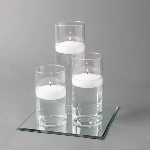 Eastland Square Mirror And Cylinder Vase Centerpiece With Richland 3" Floating Candles Set Of 7 1 Eastland Square Mirror And Cylinder Vase Centerpiece With Richland 3" Floating Candles Set Of 7