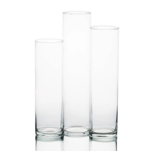 Eastland Tall Cylinder Vases 13" , 15" & 17" Set Of 18