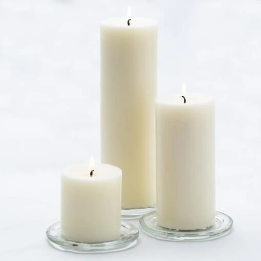 Richland Pillar Candles 3"x3", 3"x6" & 3"x9" Light Ivory Set Of 12