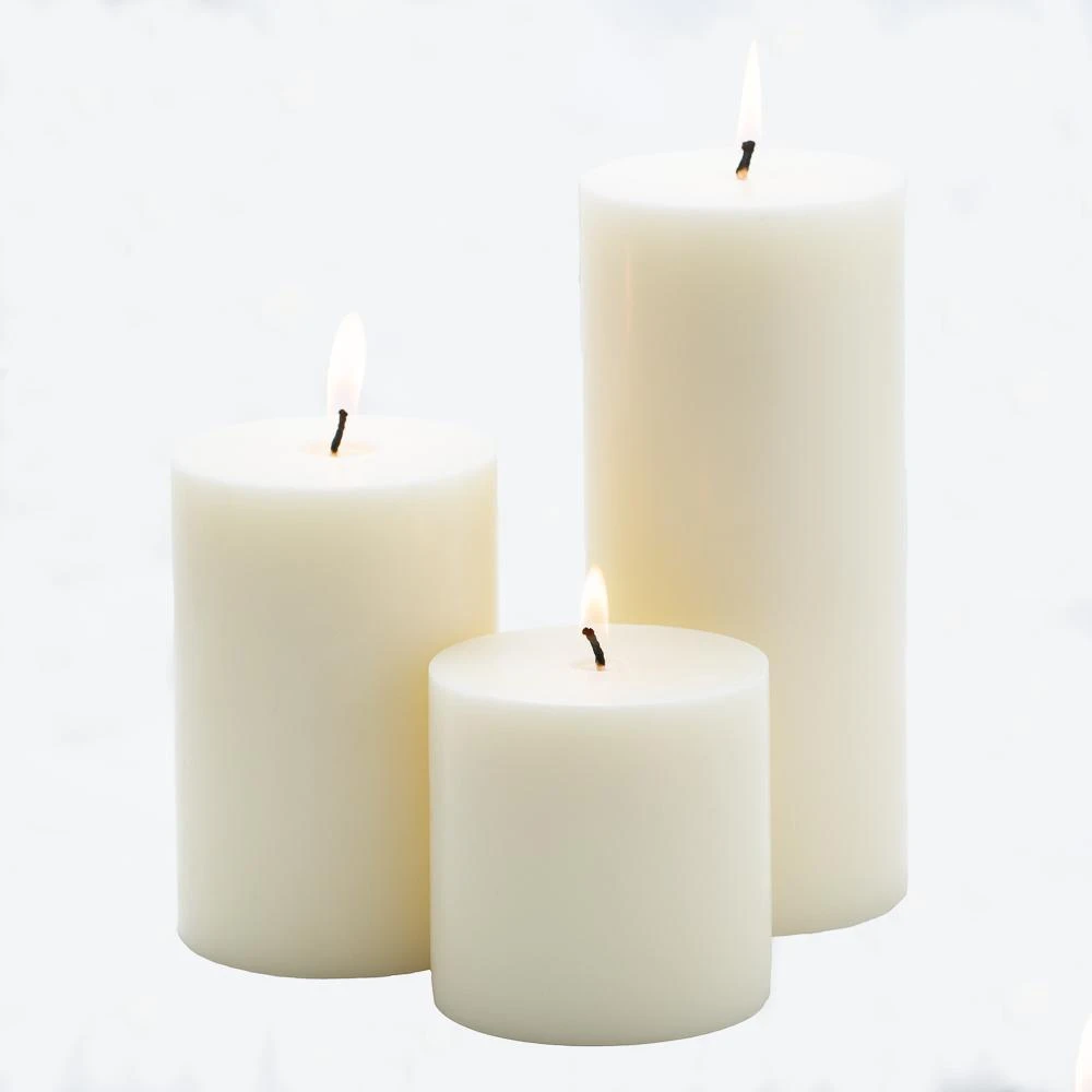 Richland Pillar Candles 4 X4", 4"x6" & 4"x9" Light Ivory Set Of 3 1 Richland Pillar Candles 4 X4", 4"x6" & 4"x9" Light Ivory Set Of 3