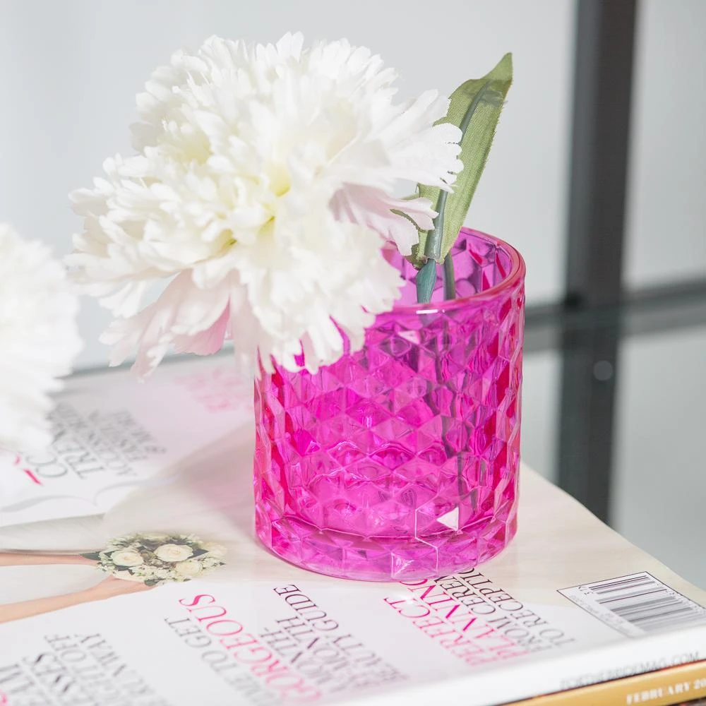 Richland Pink Chunky Honeycomb Glass Votive & Tealight Holder Set Of 48 2 Richland Pink Chunky Honeycomb Glass Votive & Tealight Holder Set Of 48 - Image 2