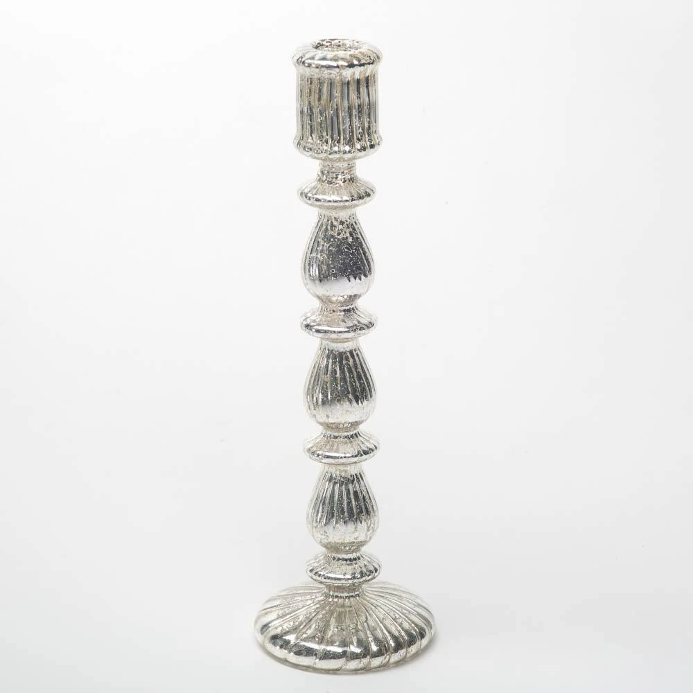 Richland Ribbed Unique Mercury Glass Taper Candle Holder Set Of 3 7 Richland Ribbed Unique Mercury Glass Taper Candle Holder Set Of 3 - Image 7