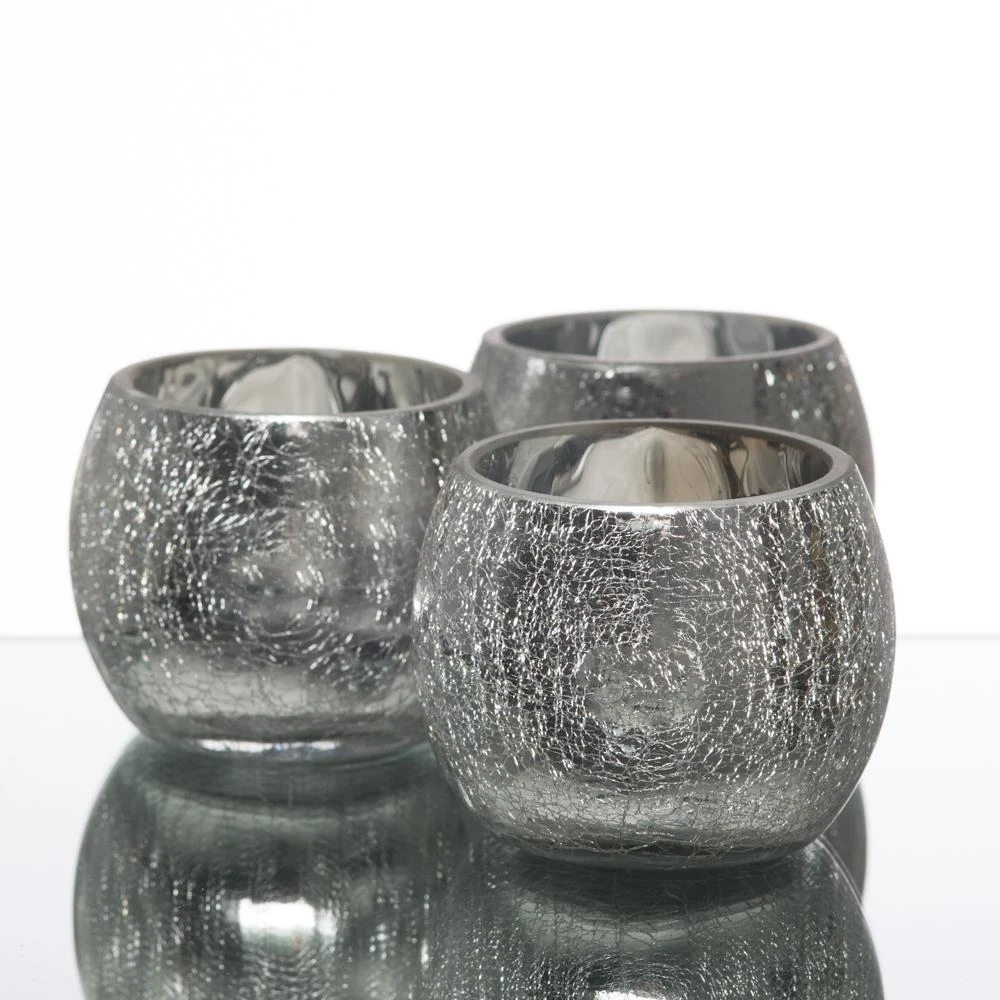 Richland Silver Crackle Hurricane Holder Set Of 12 3 Richland Silver Crackle Hurricane Holder Set Of 12 - Image 3