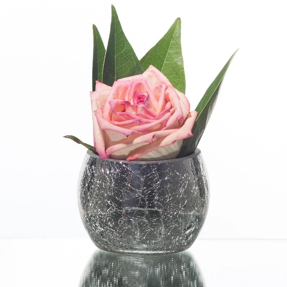 Richland Silver Crackle Hurricane Holder Set Of 48 2 Richland Silver Crackle Hurricane Holder Set Of 48 - Image 2