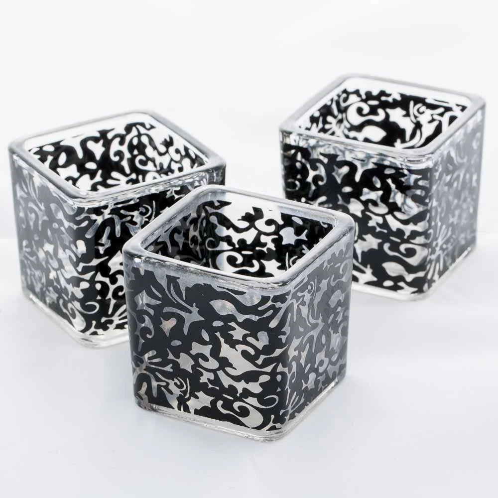Richland Votive Holder Square Black Lace Set Of 12 1 Richland Votive Holder Square Black Lace Set Of 12