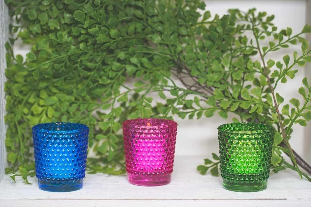 Richland Votive Holder Hobnail Blue Set Of 12 2 Richland Votive Holder Hobnail Blue Set Of 12 - Image 2