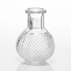 Richland Glass Bud Vase Clear Round Perfume Set Of 12