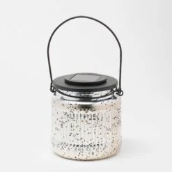 Richland Ribbed Mercury Solar Jar – Silver Set Of 12
