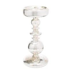Richland Pillar Holder Unique Mercury Bubble - 8.5" - Set Of 6