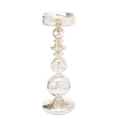 Richland Pillar Holder Unique Mercury Bubble - 11"