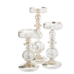Richland Pillar Holders Unique Mercury Bubble - Set Of 3
