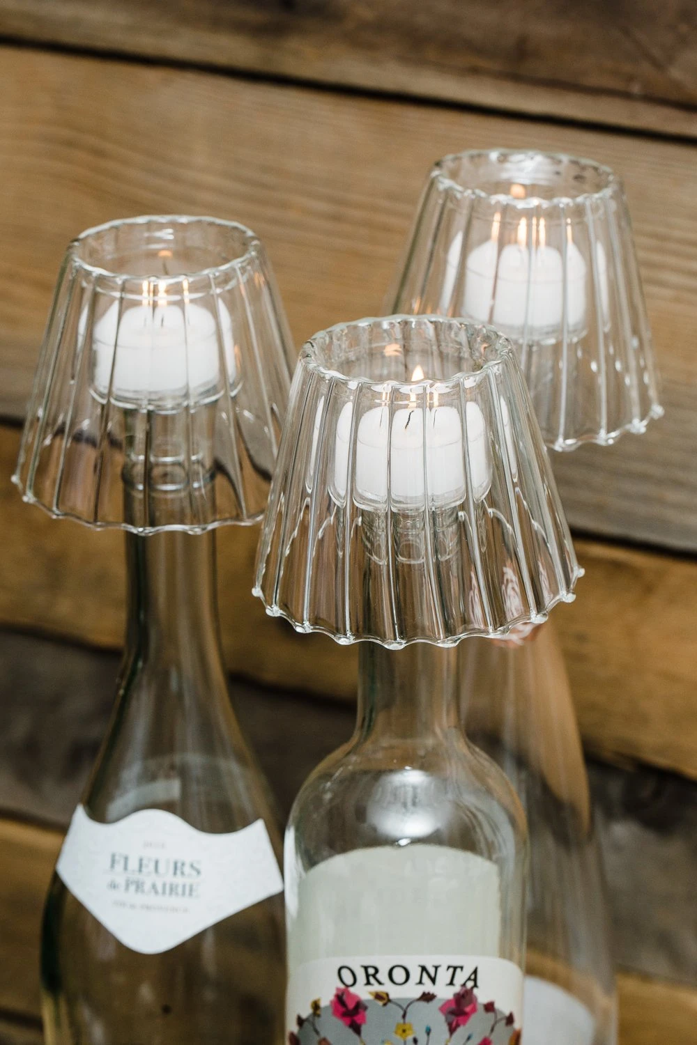 Richland Inza Wine Bottle Chandelier Glass Tealight Holder Set Of 12 2 Richland Inza Wine Bottle Chandelier Glass Tealight Holder Set Of 12 - Image 2