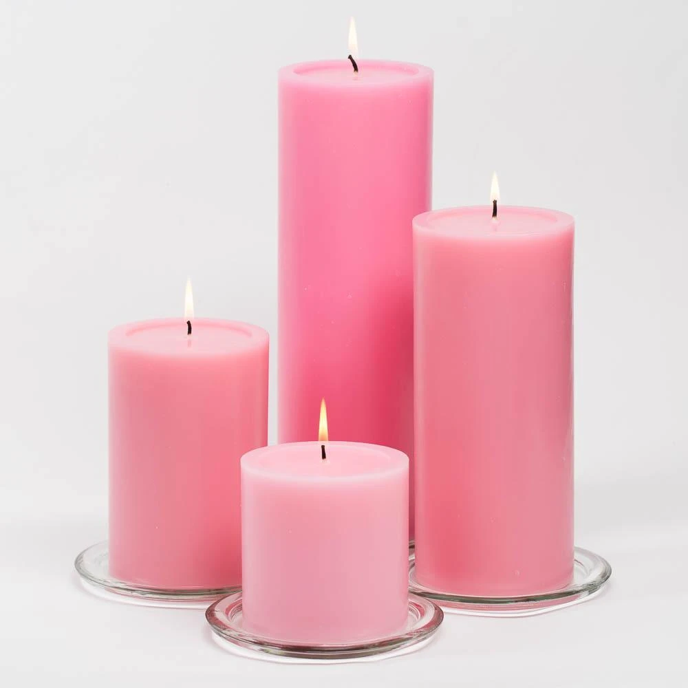Richland 4" X 4" Pink Pillar Candles Set Of 6 2 Richland 4" X 4" Pink Pillar Candles Set Of 6 - Image 2