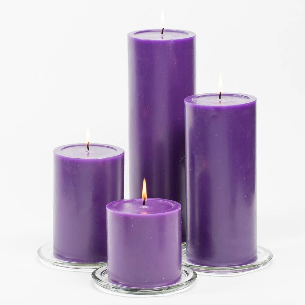 Richland 4" X 4" Purple Pillar Candles Set Of 6 2 Richland 4" X 4" Purple Pillar Candles Set Of 6 - Image 2