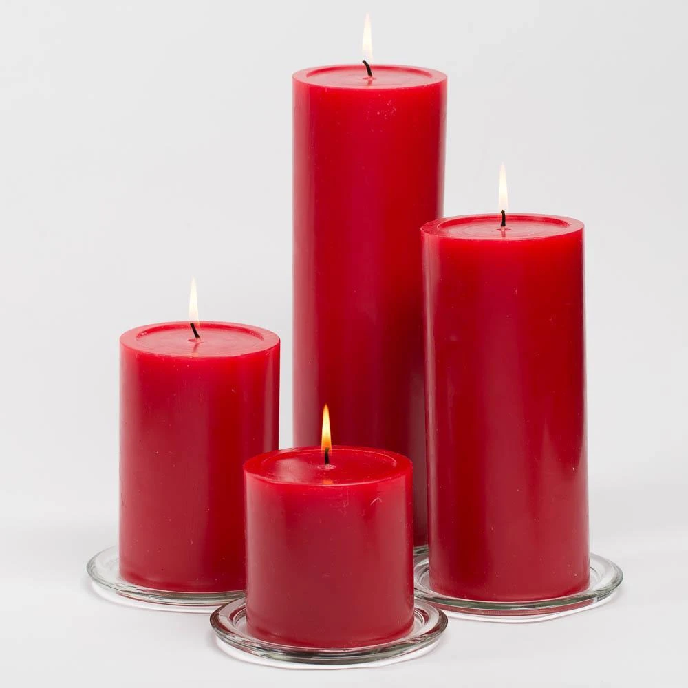 Richland 4" X 12" Red Pillar Candle Set Of 6 2 Richland 4" X 12" Red Pillar Candle Set Of 6 - Image 2