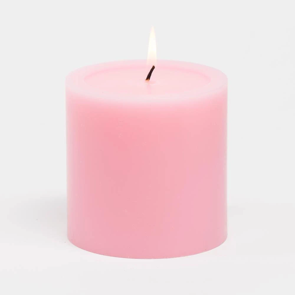 Richland 4" X 4" Pink Pillar Candles Set Of 6 1 Richland 4" X 4" Pink Pillar Candles Set Of 6