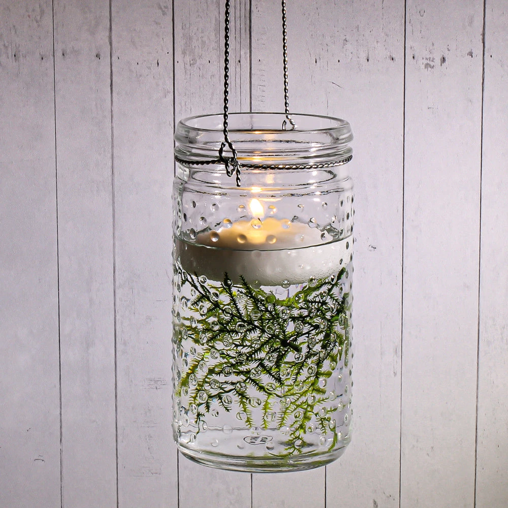 Eastland 7.5" Hanging Dotted Glass Jar With Handle Set Of 6 1 Eastland 7.5" Hanging Dotted Glass Jar With Handle Set Of 6