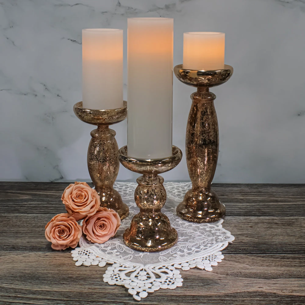 Richland Flameless LED Pillar Candles 3"x3", 3"x6" & 3"x9" White Set Of 3 3 Richland Flameless LED Pillar Candles 3"x3", 3"x6" & 3"x9" White Set Of 3 - Image 3