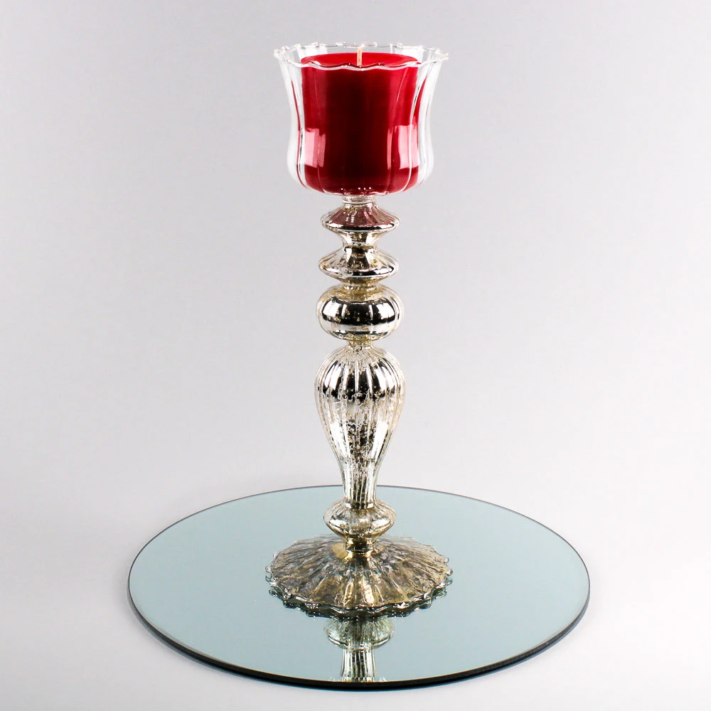 Richland Mercury Pillar Candle Holder With Clear Glass Set Of 3 2 Richland Mercury Pillar Candle Holder With Clear Glass Set Of 3 - Image 2