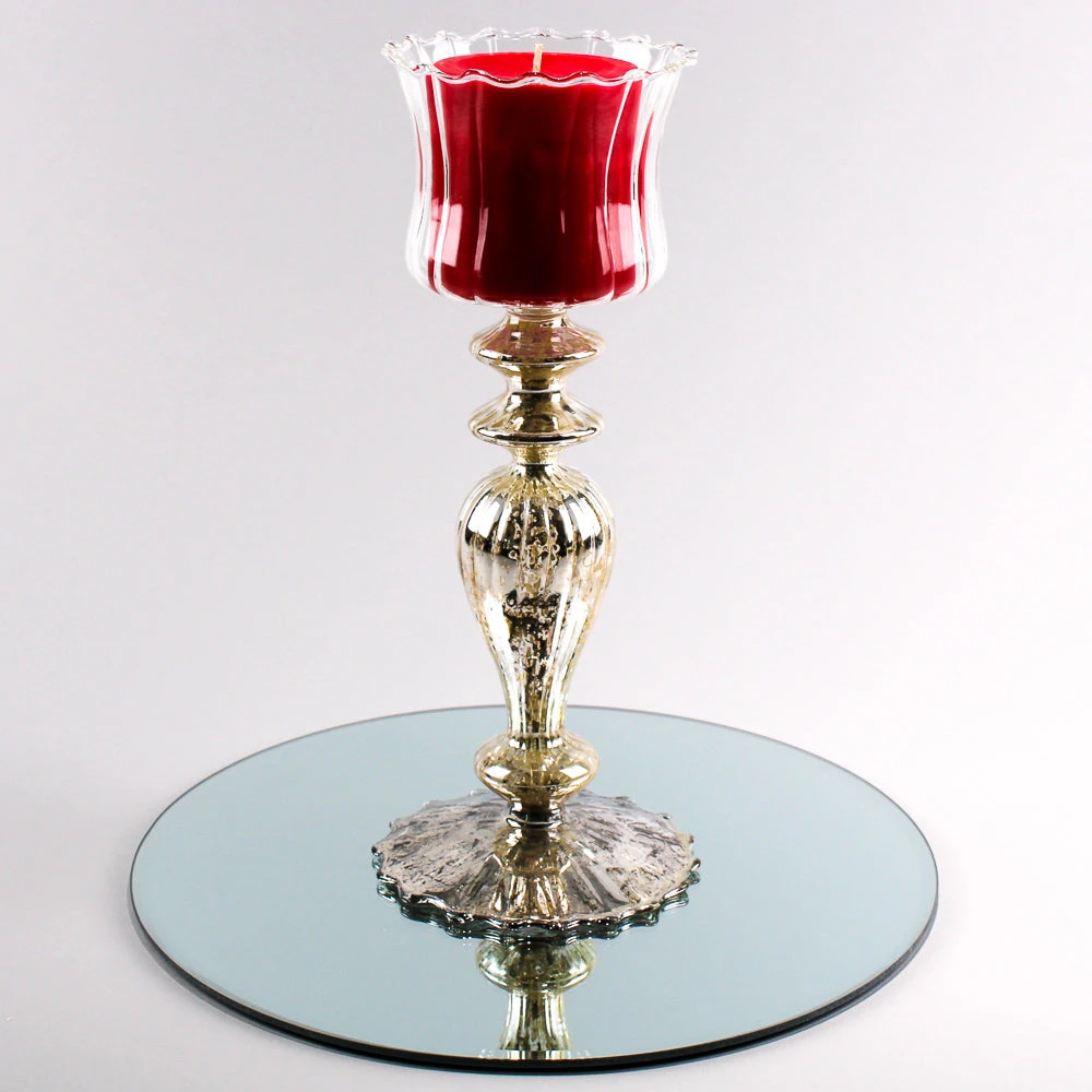 Richland Mercury Pillar Candle Holder With Clear Glass Set Of 3 3 Richland Mercury Pillar Candle Holder With Clear Glass Set Of 3 - Image 3