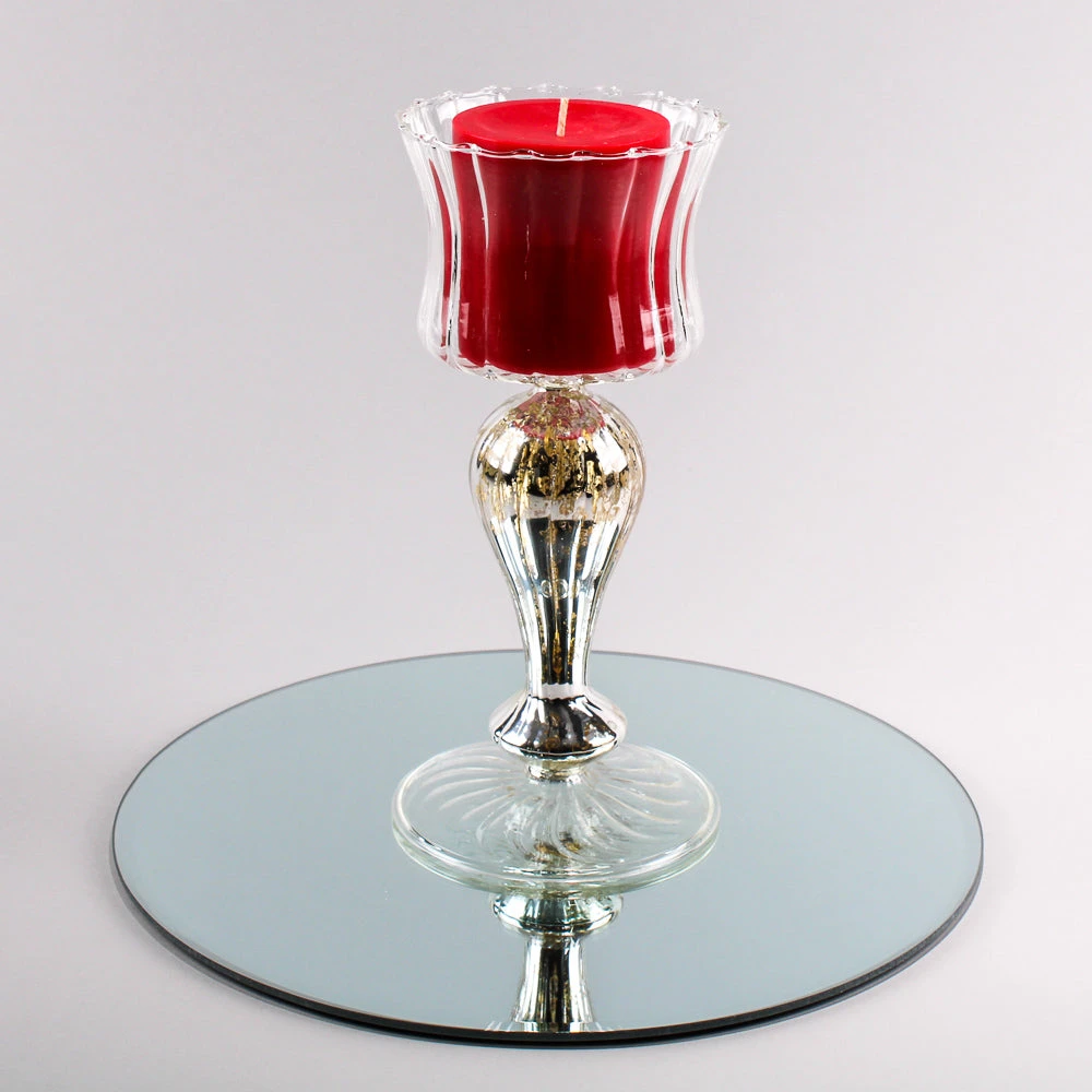 Richland Mercury Pillar Candle Holder With Clear Glass Set Of 3 4 Richland Mercury Pillar Candle Holder With Clear Glass Set Of 3 - Image 4