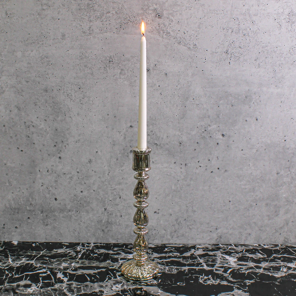 Richland Ribbed Unique Mercury Glass Taper Candle Holder Set Of 3 8 Richland Ribbed Unique Mercury Glass Taper Candle Holder Set Of 3 - Image 8