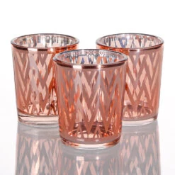 Richland Rose Gold Chevron Glass Holder - Small Set Of 72