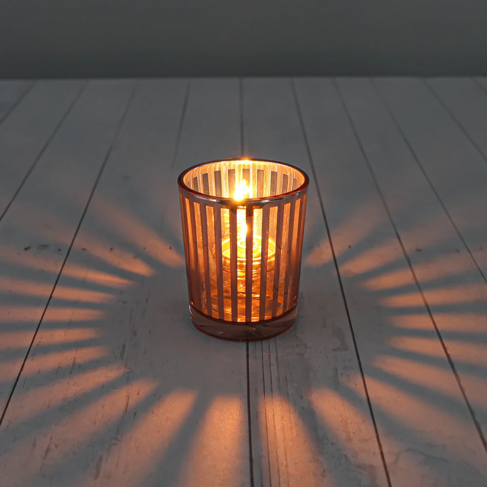 Richland Rose Gold Stripe Glass Holder - Small Set Of 72 2 Richland Rose Gold Stripe Glass Holder - Small Set Of 72 - Image 2
