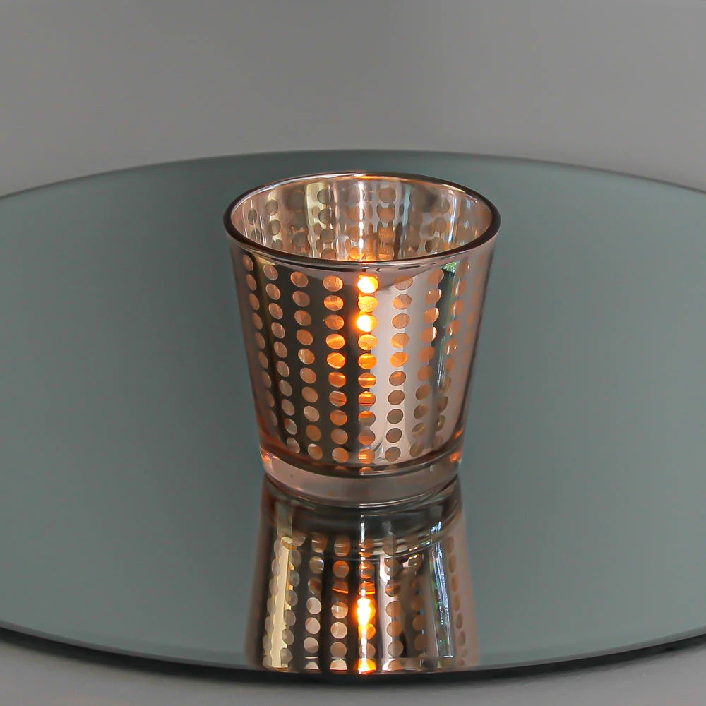 Richland Rose Gold Dotted Glass Holder - Medium Set Of 48 2 Richland Rose Gold Dotted Glass Holder - Medium Set Of 48 - Image 2