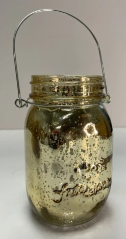 Richland Small Mercury Hanging Mason Jar With Handle - Metallic Gold Set Of 12 5 Richland Small Mercury Hanging Mason Jar With Handle - Metallic Gold Set Of 12 -Comme Des Garcons Store 9943