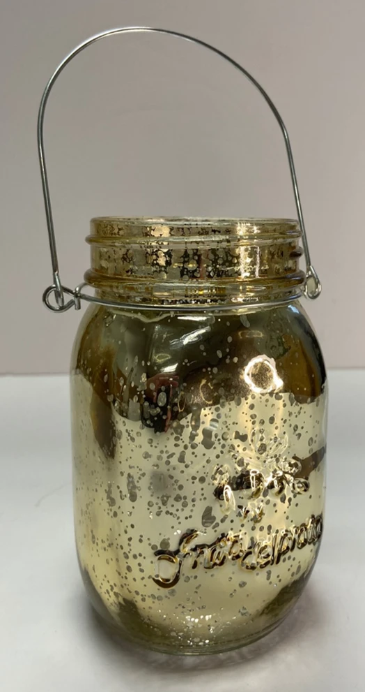 Richland Small Mercury Hanging Mason Jar With Handle - Metallic Gold Set Of 36 3 Richland Small Mercury Hanging Mason Jar With Handle - Metallic Gold Set Of 36 - Image 3
