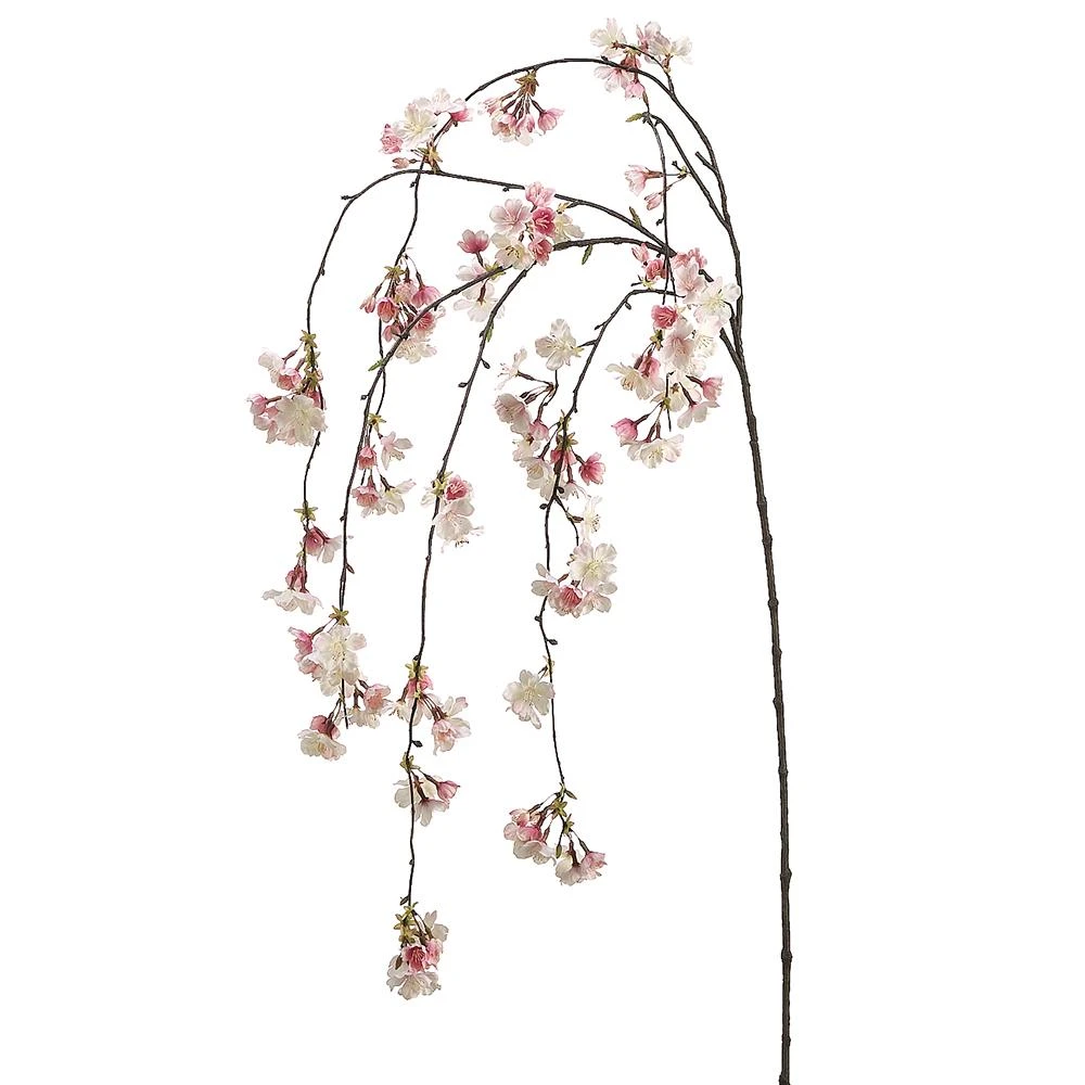 Hanging Silk Cherry Blossom Branch Pink Silk Artificial 58" 3 Hanging Silk Cherry Blossom Branch Pink Silk Artificial 58" - Image 3
