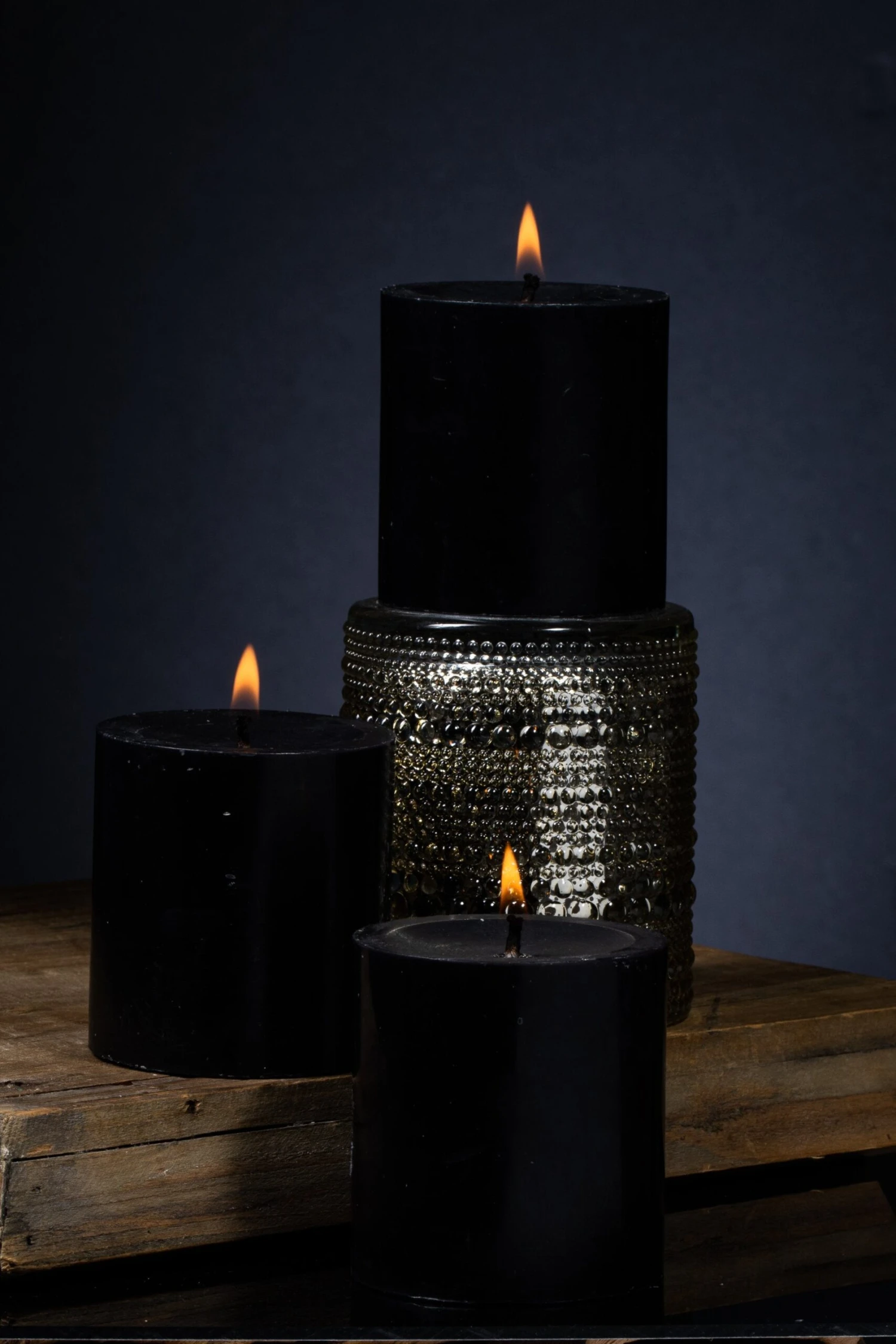 Richland Pillar Candles 3"x3" Black Set Of 12 2 Richland Pillar Candles 3"x3" Black Set Of 12 - Image 2
