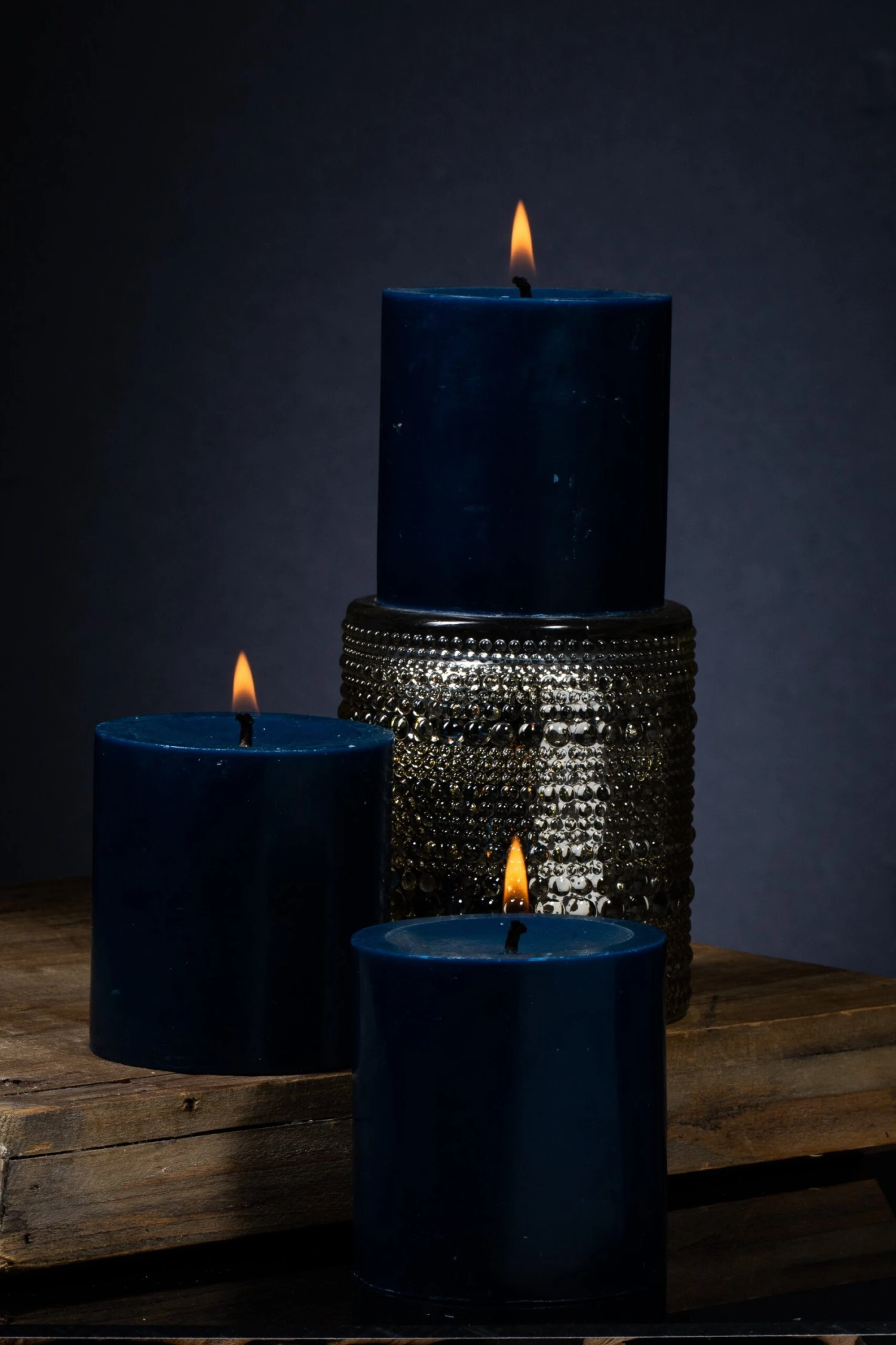 Richland Pillar Candles 3"x3" Navy Blue Set Of 48 2 Richland Pillar Candles 3"x3" Navy Blue Set Of 48 - Image 2