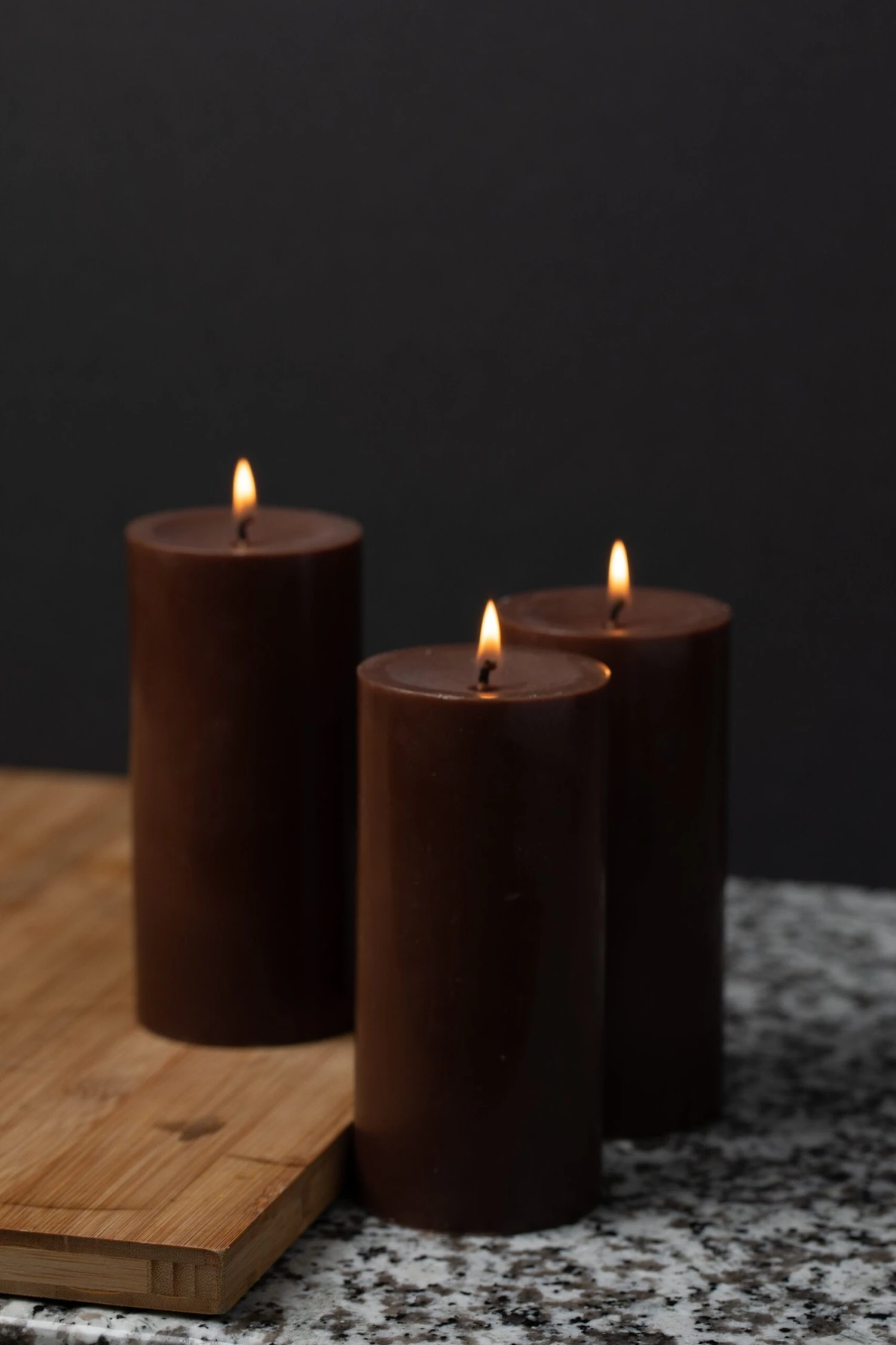Richland Pillar Candles 3"x6" Brown Set Of 24 2 Richland Pillar Candles 3"x6" Brown Set Of 24 - Image 2