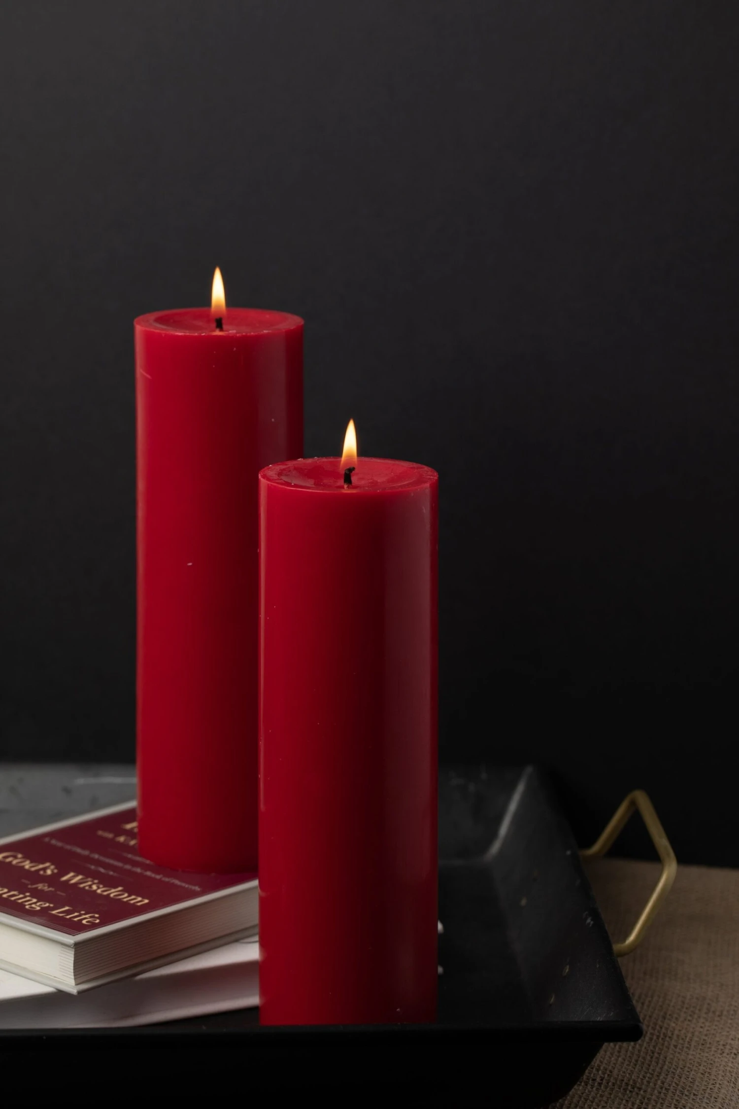 Richland Pillar Candles 3"x9" Red Set Of 24 2 Richland Pillar Candles 3"x9" Red Set Of 24 - Image 2