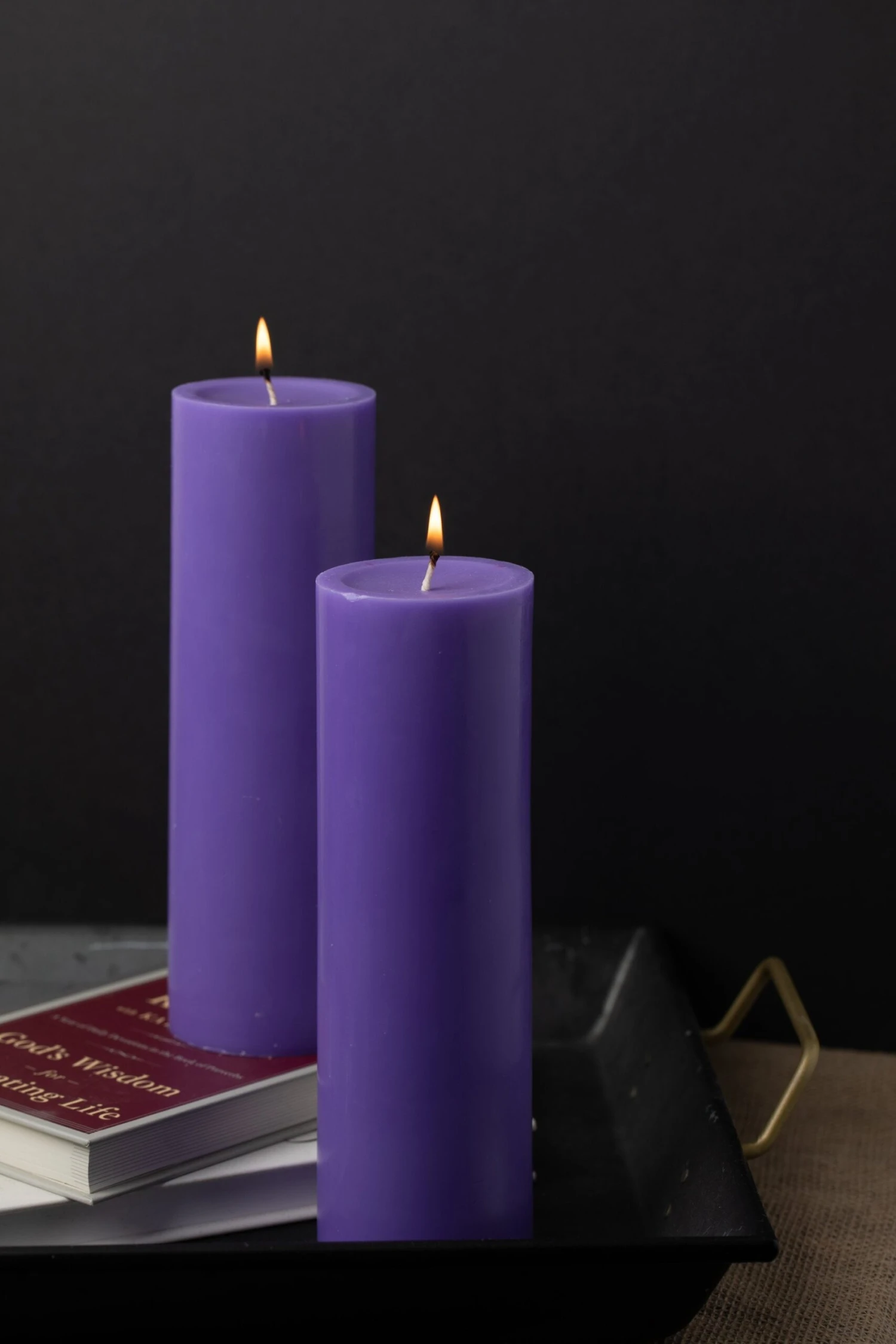 Richland Pillar Candles 3"x9" Lavender Set Of 12 2 Richland Pillar Candles 3"x9" Lavender Set Of 12 - Image 2