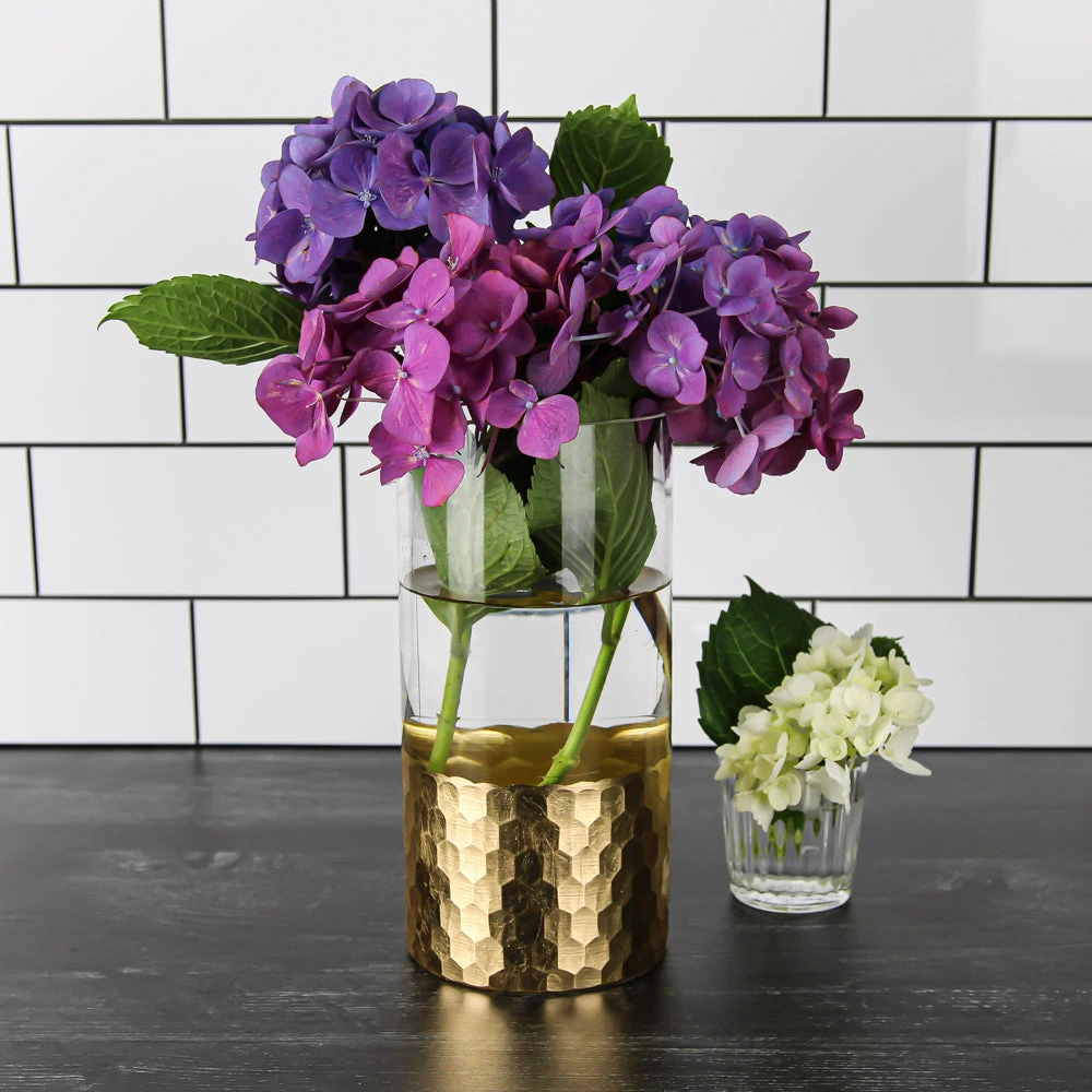 Gold Honeycomb Cylinder Vase 4"x8" 3 Gold Honeycomb Cylinder Vase 4"x8" - Image 3