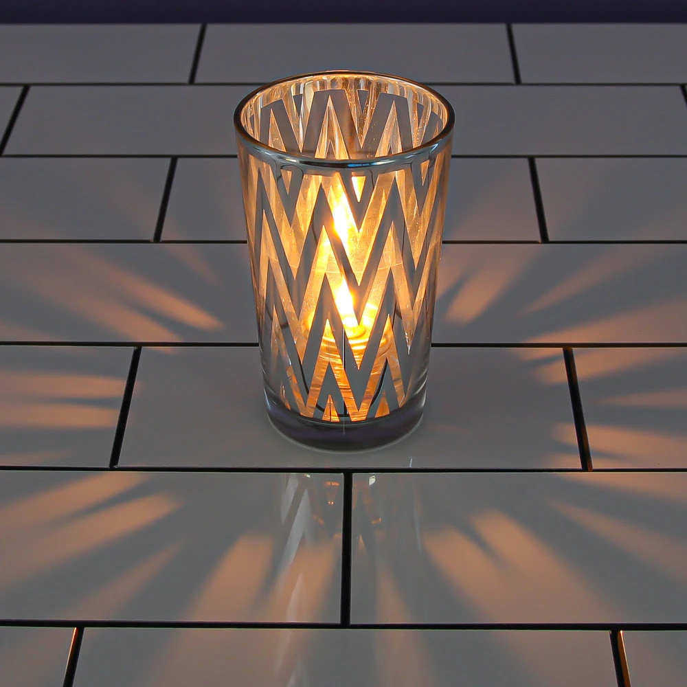 Richland Silver Chevron Glass Holder - Large Set Of 48 2 Richland Silver Chevron Glass Holder - Large Set Of 48 - Image 2