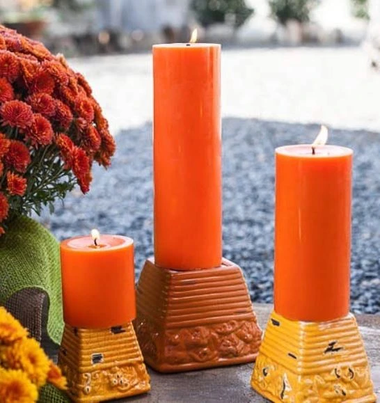 Richland Pillar Candles 3"x3", 3"x6" & 3"x9" Orange Set Of 36 2 Richland Pillar Candles 3"x3", 3"x6" & 3"x9" Orange Set Of 36 - Image 2