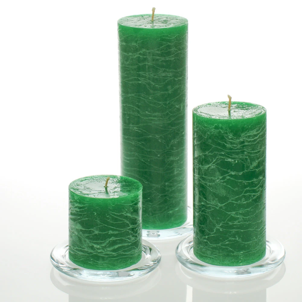 Richland Rustic Pillar Candle 3" X "3, 3" X 6" & 3"x 9" Dark Green Set Of 36 1 Richland Rustic Pillar Candle 3" X "3, 3" X 6" & 3"x 9" Dark Green Set Of 36
