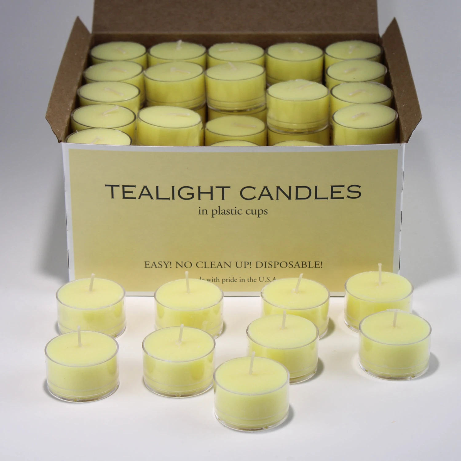 Richland Clear Cup Extended Burn Tealight Candles Light Yellow Unscented Set Of 400 1 Richland Clear Cup Extended Burn Tealight Candles Light Yellow Unscented Set Of 400