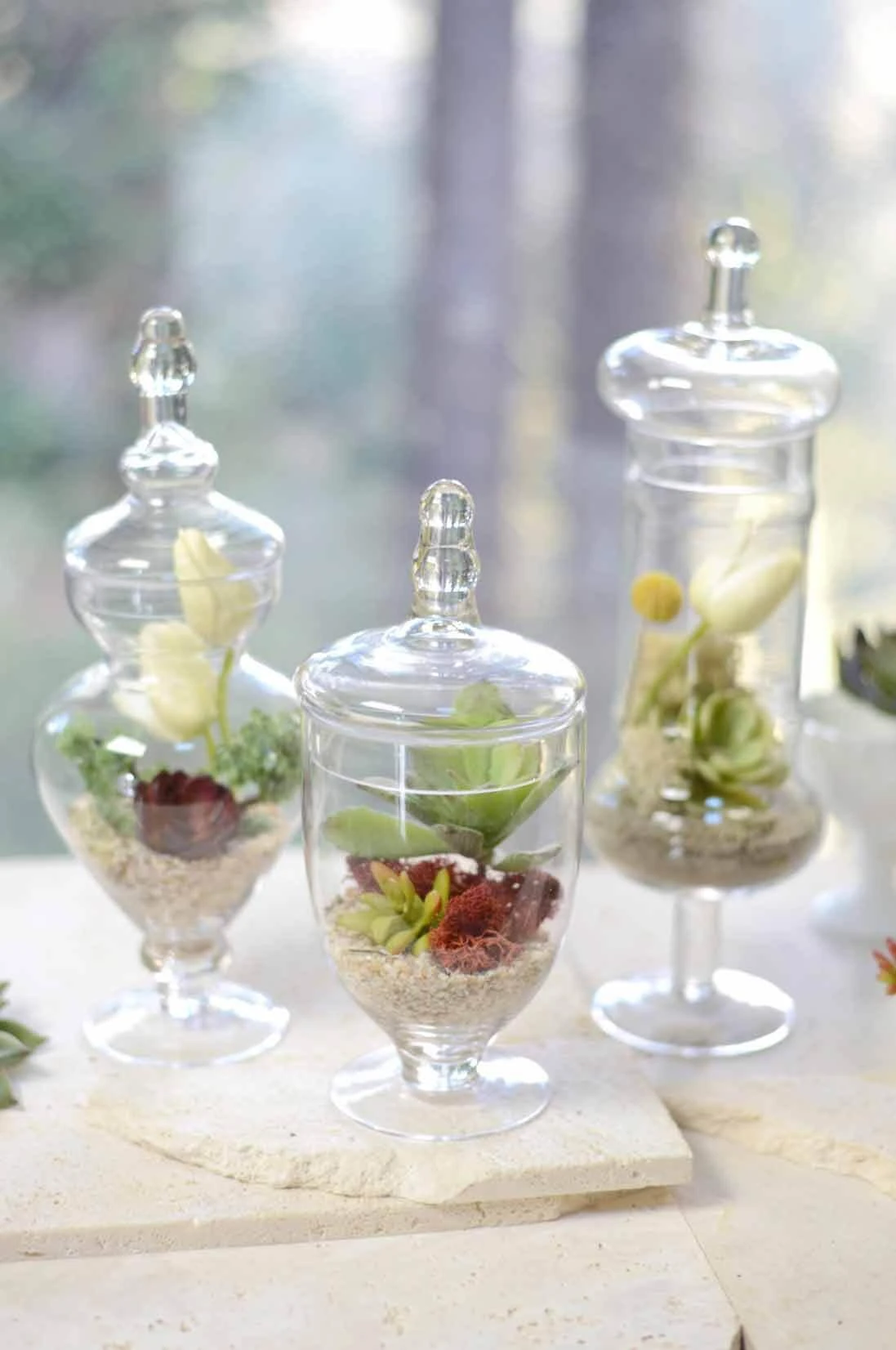 Set Of 3 Small Apothecary Jars 9, 12, & 13.5" 1 Set Of 3 Small Apothecary Jars 9, 12, & 13.5"